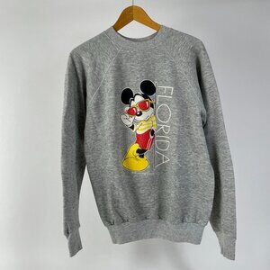 Vintage 80s Disney Mickey Mouse Sunglasses Florida Sweatshirt, Size XL